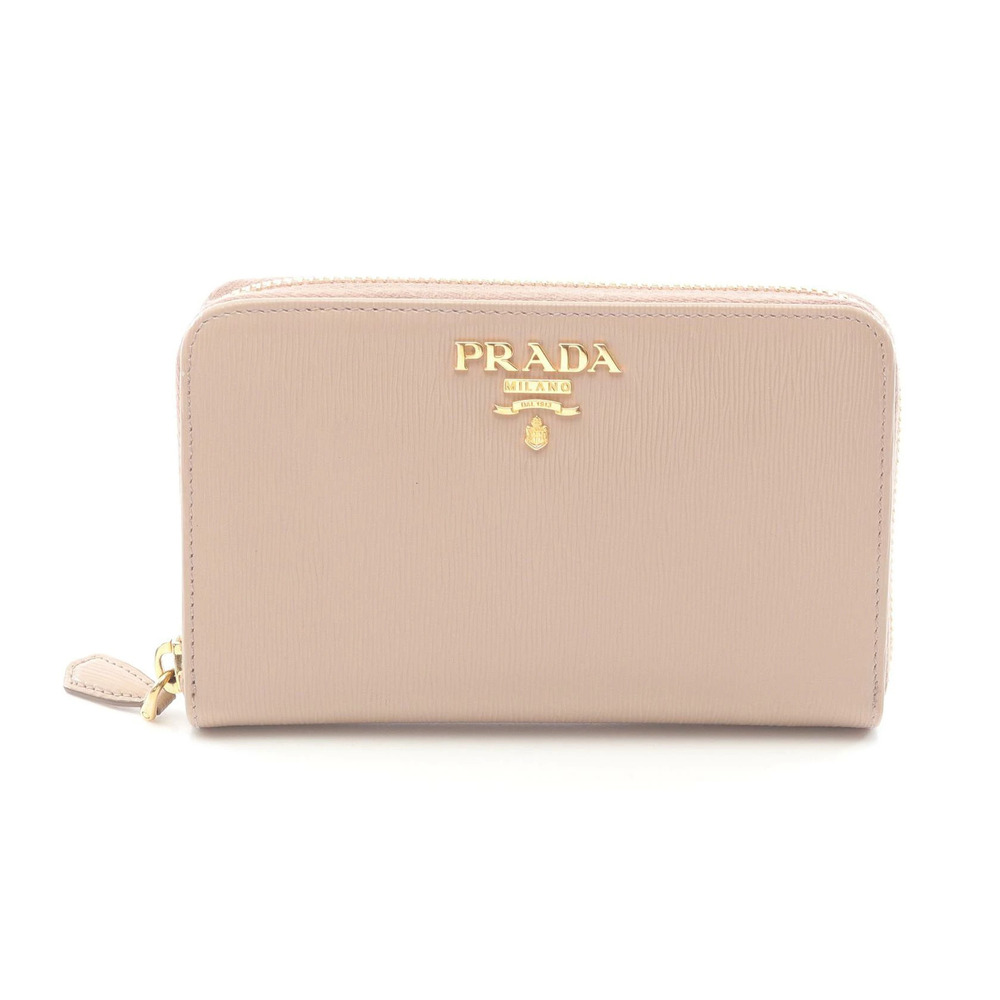 Prada Vitello Move Round Wallet Leather Pink